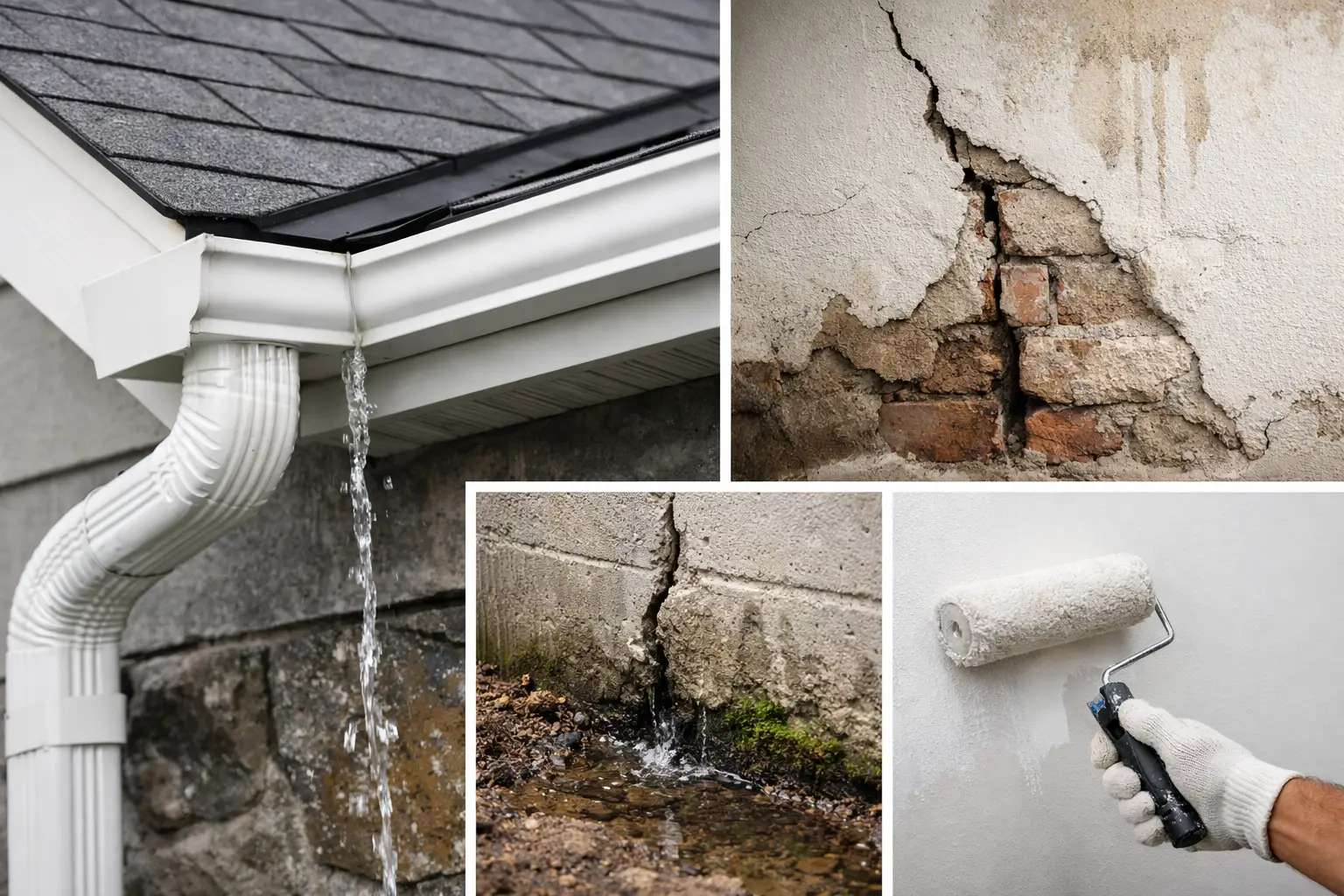 Gutters Help Foundation Damage, Walls, Painting